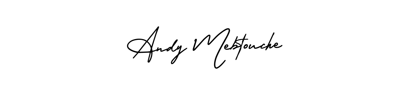 The best way (AmerikaSignatureDemo-Regular) to make a short signature is to pick only two or three words in your name. The name Andy Mebtouche include a total of six letters. For converting this name. Andy Mebtouche signature style 3 images and pictures png
