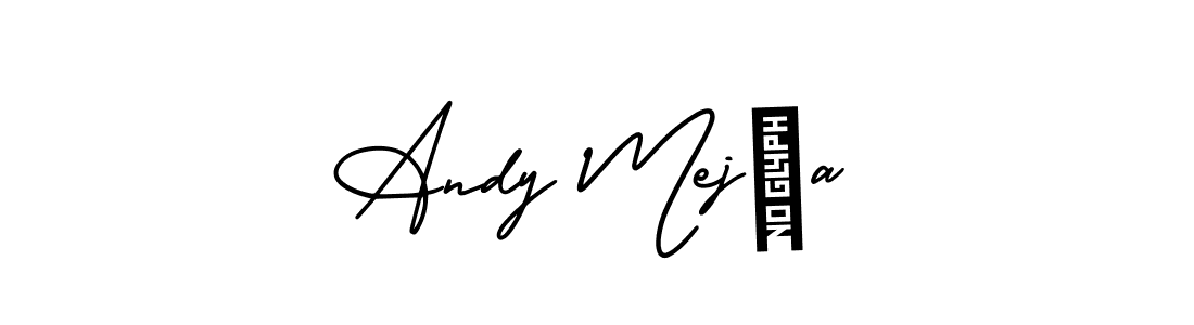 How to make Andy Mejía name signature. Use AmerikaSignatureDemo-Regular style for creating short signs online. This is the latest handwritten sign. Andy Mejía signature style 3 images and pictures png