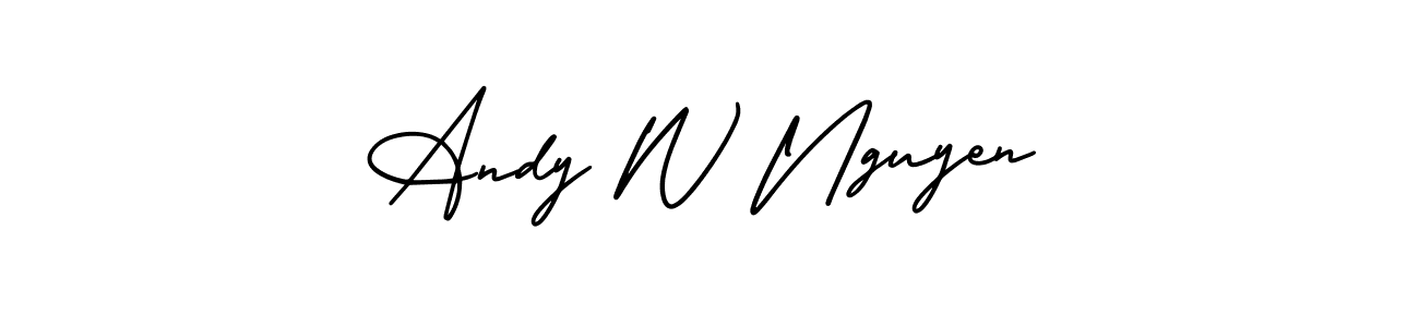 Design your own signature with our free online signature maker. With this signature software, you can create a handwritten (AmerikaSignatureDemo-Regular) signature for name Andy W Nguyen. Andy W Nguyen signature style 3 images and pictures png