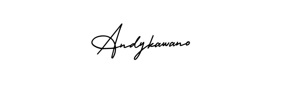 How to make Andykawano name signature. Use AmerikaSignatureDemo-Regular style for creating short signs online. This is the latest handwritten sign. Andykawano signature style 3 images and pictures png