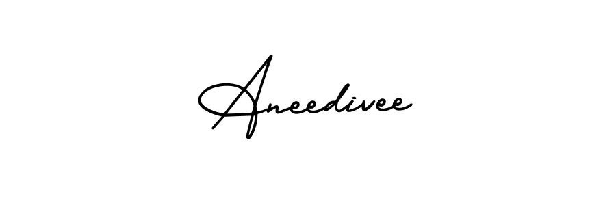 The best way (AmerikaSignatureDemo-Regular) to make a short signature is to pick only two or three words in your name. The name Aneedivee include a total of six letters. For converting this name. Aneedivee signature style 3 images and pictures png