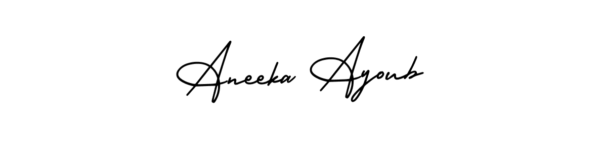 Aneeka Ayoub stylish signature style. Best Handwritten Sign (AmerikaSignatureDemo-Regular) for my name. Handwritten Signature Collection Ideas for my name Aneeka Ayoub. Aneeka Ayoub signature style 3 images and pictures png