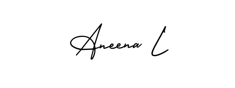 Best and Professional Signature Style for Aneena L. AmerikaSignatureDemo-Regular Best Signature Style Collection. Aneena L signature style 3 images and pictures png