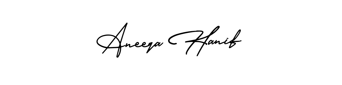 Aneeqa Hanif stylish signature style. Best Handwritten Sign (AmerikaSignatureDemo-Regular) for my name. Handwritten Signature Collection Ideas for my name Aneeqa Hanif. Aneeqa Hanif signature style 3 images and pictures png