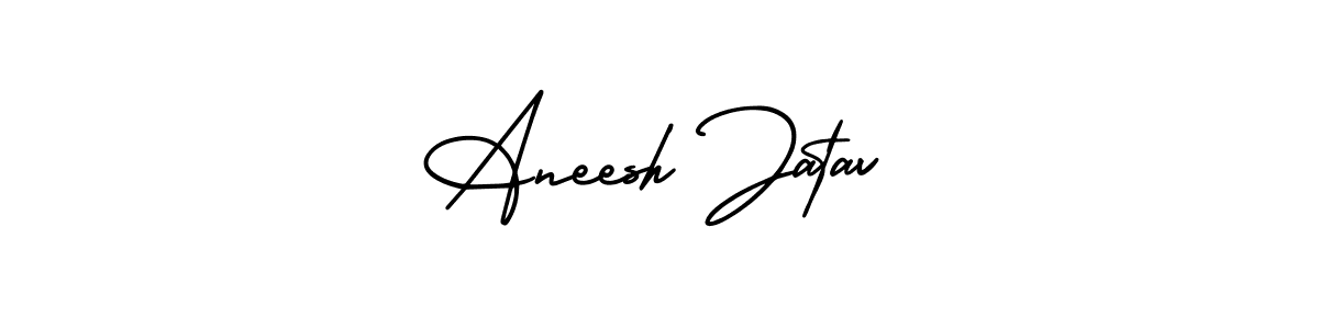 Make a beautiful signature design for name Aneesh Jatav. With this signature (AmerikaSignatureDemo-Regular) style, you can create a handwritten signature for free. Aneesh Jatav signature style 3 images and pictures png