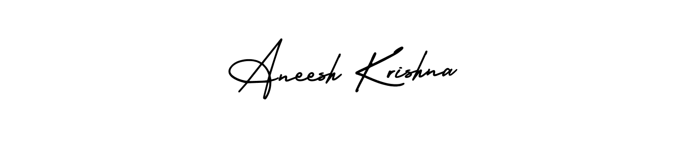 This is the best signature style for the Aneesh Krishna name. Also you like these signature font (AmerikaSignatureDemo-Regular). Mix name signature. Aneesh Krishna signature style 3 images and pictures png