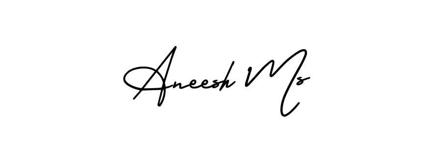 How to make Aneesh Ms name signature. Use AmerikaSignatureDemo-Regular style for creating short signs online. This is the latest handwritten sign. Aneesh Ms signature style 3 images and pictures png