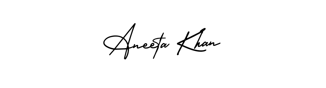 How to make Aneeta Khan name signature. Use AmerikaSignatureDemo-Regular style for creating short signs online. This is the latest handwritten sign. Aneeta Khan signature style 3 images and pictures png