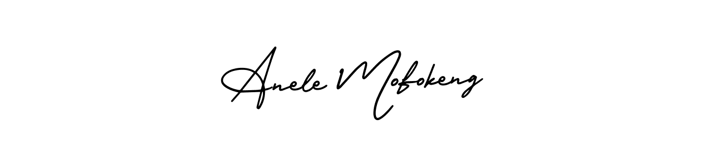 Make a beautiful signature design for name Anele Mofokeng. With this signature (AmerikaSignatureDemo-Regular) style, you can create a handwritten signature for free. Anele Mofokeng signature style 3 images and pictures png