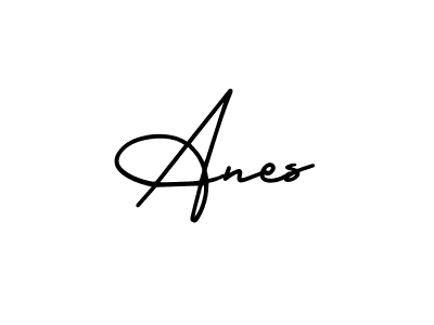 How to make Anes name signature. Use AmerikaSignatureDemo-Regular style for creating short signs online. This is the latest handwritten sign. Anes signature style 3 images and pictures png