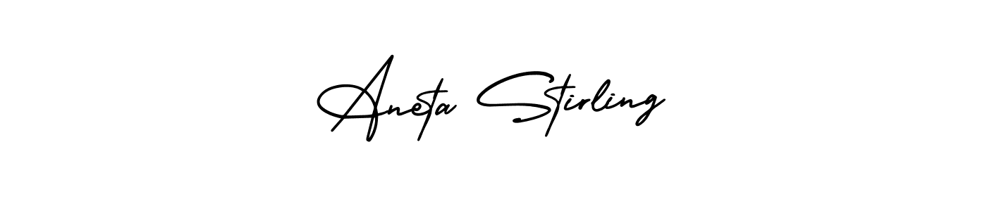 How to make Aneta Stirling signature? AmerikaSignatureDemo-Regular is a professional autograph style. Create handwritten signature for Aneta Stirling name. Aneta Stirling signature style 3 images and pictures png