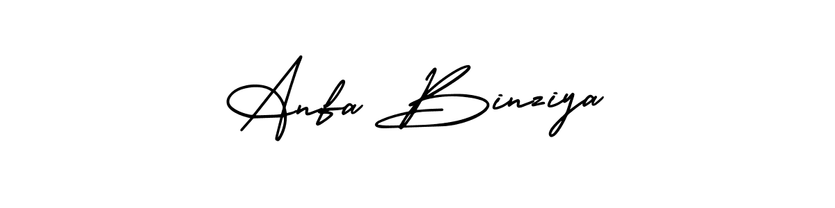 Make a short Anfa Binziya signature style. Manage your documents anywhere anytime using AmerikaSignatureDemo-Regular. Create and add eSignatures, submit forms, share and send files easily. Anfa Binziya signature style 3 images and pictures png
