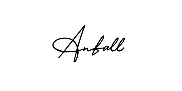 How to make Anfall name signature. Use AmerikaSignatureDemo-Regular style for creating short signs online. This is the latest handwritten sign. Anfall signature style 3 images and pictures png