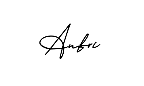 Use a signature maker to create a handwritten signature online. With this signature software, you can design (AmerikaSignatureDemo-Regular) your own signature for name Anfri. Anfri signature style 3 images and pictures png