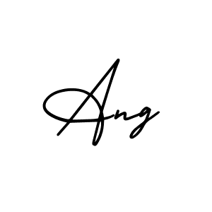 How to make Ang name signature. Use AmerikaSignatureDemo-Regular style for creating short signs online. This is the latest handwritten sign. Ang signature style 3 images and pictures png