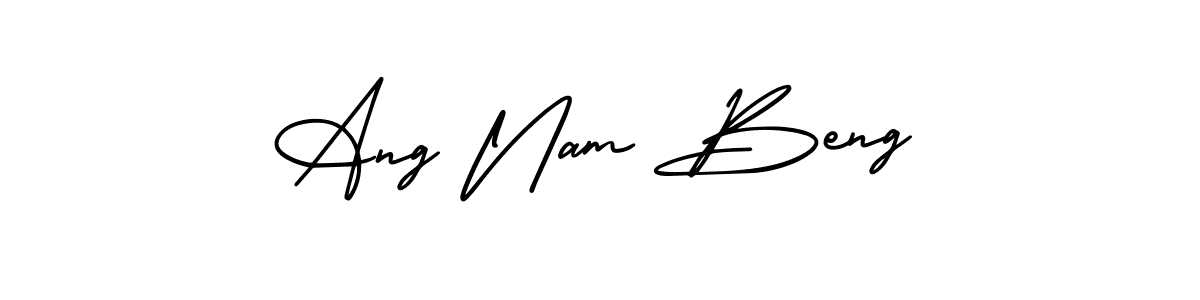 Use a signature maker to create a handwritten signature online. With this signature software, you can design (AmerikaSignatureDemo-Regular) your own signature for name Ang Nam Beng. Ang Nam Beng signature style 3 images and pictures png