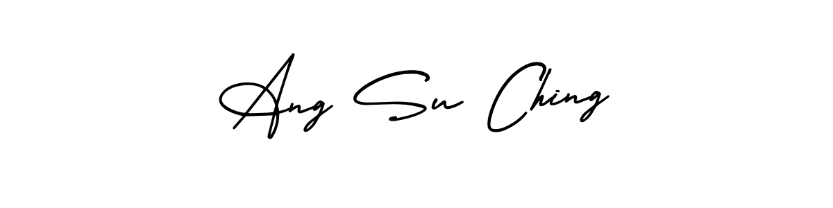 How to make Ang Su Ching name signature. Use AmerikaSignatureDemo-Regular style for creating short signs online. This is the latest handwritten sign. Ang Su Ching signature style 3 images and pictures png