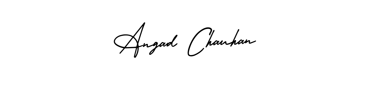 Angad Chauhan stylish signature style. Best Handwritten Sign (AmerikaSignatureDemo-Regular) for my name. Handwritten Signature Collection Ideas for my name Angad Chauhan. Angad Chauhan signature style 3 images and pictures png