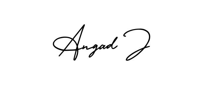 Design your own signature with our free online signature maker. With this signature software, you can create a handwritten (AmerikaSignatureDemo-Regular) signature for name Angad J. Angad J signature style 3 images and pictures png