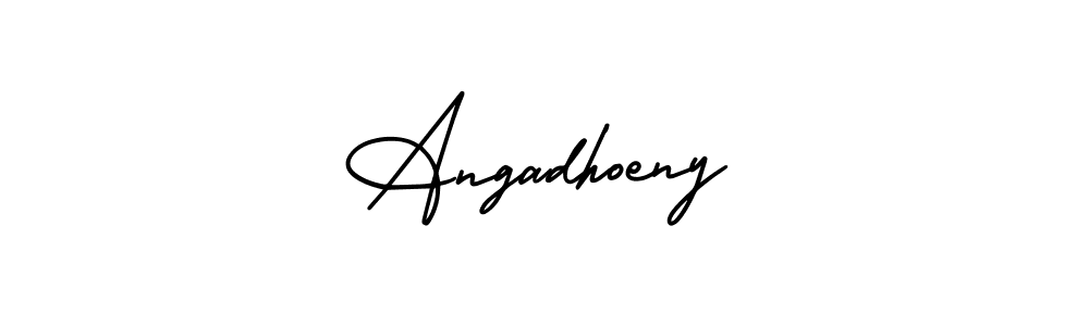 How to Draw Angadhoeny signature style? AmerikaSignatureDemo-Regular is a latest design signature styles for name Angadhoeny. Angadhoeny signature style 3 images and pictures png