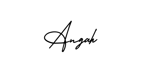 How to make Angah  signature? AmerikaSignatureDemo-Regular is a professional autograph style. Create handwritten signature for Angah  name. Angah  signature style 3 images and pictures png