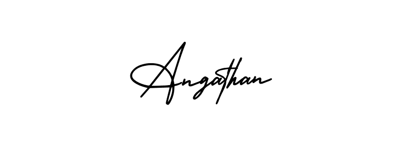 You should practise on your own different ways (AmerikaSignatureDemo-Regular) to write your name (Angathan) in signature. don't let someone else do it for you. Angathan signature style 3 images and pictures png