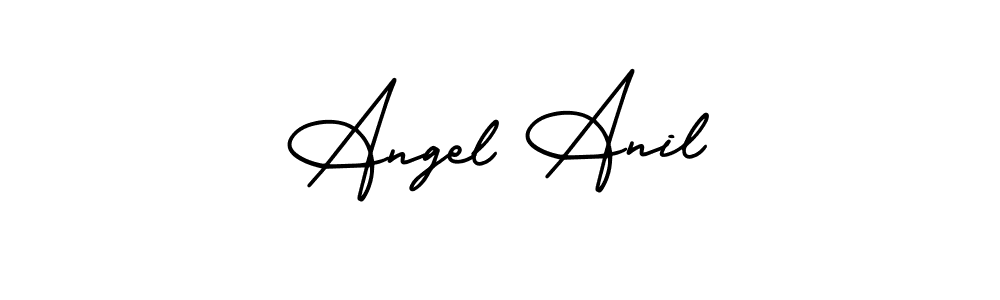 This is the best signature style for the Angel Anil name. Also you like these signature font (AmerikaSignatureDemo-Regular). Mix name signature. Angel Anil signature style 3 images and pictures png