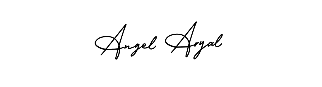 How to make Angel Aryal signature? AmerikaSignatureDemo-Regular is a professional autograph style. Create handwritten signature for Angel Aryal name. Angel Aryal signature style 3 images and pictures png