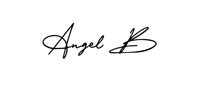 The best way (AmerikaSignatureDemo-Regular) to make a short signature is to pick only two or three words in your name. The name Angel B include a total of six letters. For converting this name. Angel B signature style 3 images and pictures png