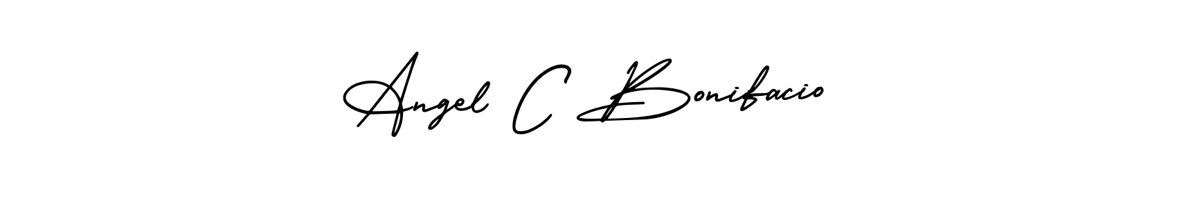 How to make Angel C Bonifacio name signature. Use AmerikaSignatureDemo-Regular style for creating short signs online. This is the latest handwritten sign. Angel C Bonifacio signature style 3 images and pictures png