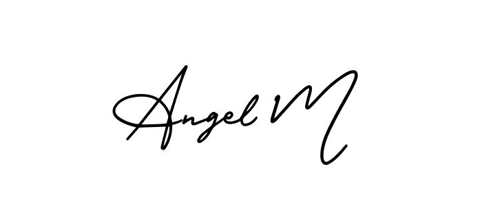 Design your own signature with our free online signature maker. With this signature software, you can create a handwritten (AmerikaSignatureDemo-Regular) signature for name Angel M. Angel M signature style 3 images and pictures png