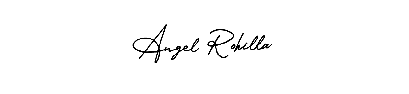 It looks lik you need a new signature style for name Angel Rohilla. Design unique handwritten (AmerikaSignatureDemo-Regular) signature with our free signature maker in just a few clicks. Angel Rohilla signature style 3 images and pictures png