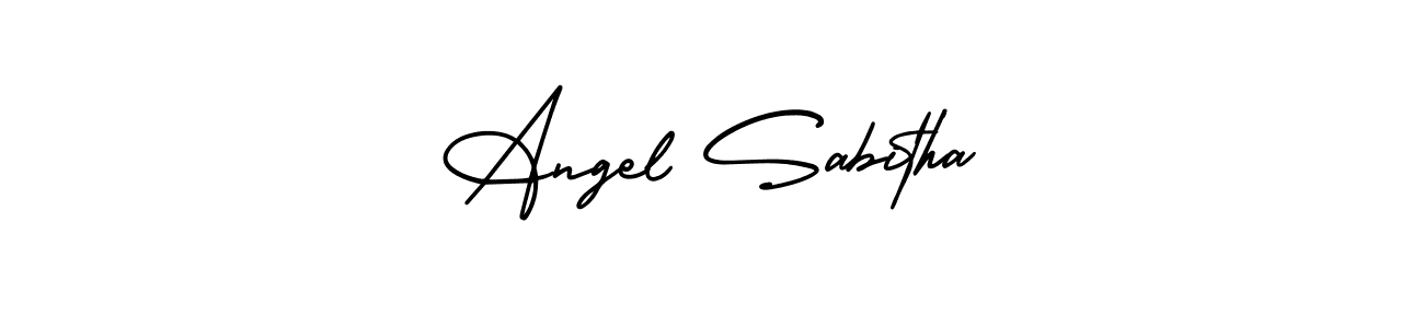 Angel Sabitha stylish signature style. Best Handwritten Sign (AmerikaSignatureDemo-Regular) for my name. Handwritten Signature Collection Ideas for my name Angel Sabitha. Angel Sabitha signature style 3 images and pictures png