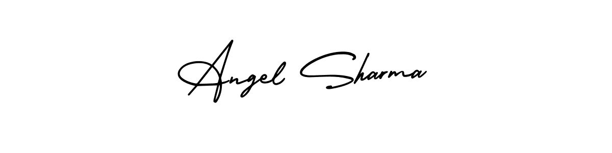 Similarly AmerikaSignatureDemo-Regular is the best handwritten signature design. Signature creator online .You can use it as an online autograph creator for name Angel Sharma. Angel Sharma signature style 3 images and pictures png