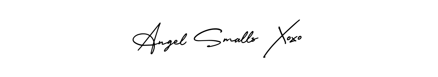 Angel Smalls Xoxo stylish signature style. Best Handwritten Sign (AmerikaSignatureDemo-Regular) for my name. Handwritten Signature Collection Ideas for my name Angel Smalls Xoxo. Angel Smalls Xoxo signature style 3 images and pictures png