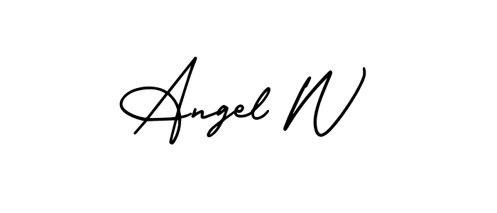 The best way (AmerikaSignatureDemo-Regular) to make a short signature is to pick only two or three words in your name. The name Angel W include a total of six letters. For converting this name. Angel W signature style 3 images and pictures png