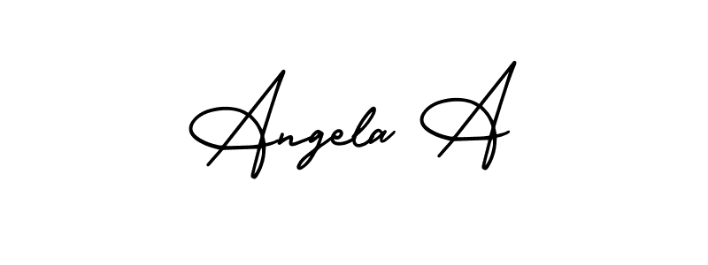 Also You can easily find your signature by using the search form. We will create Angela A name handwritten signature images for you free of cost using AmerikaSignatureDemo-Regular sign style. Angela A signature style 3 images and pictures png
