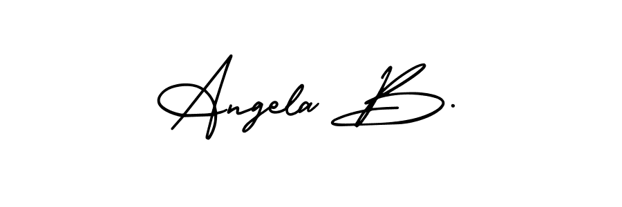 if you are searching for the best signature style for your name Angela B.. so please give up your signature search. here we have designed multiple signature styles  using AmerikaSignatureDemo-Regular. Angela B. signature style 3 images and pictures png