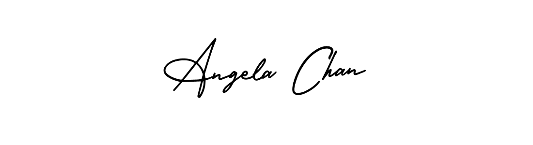 Angela Chan stylish signature style. Best Handwritten Sign (AmerikaSignatureDemo-Regular) for my name. Handwritten Signature Collection Ideas for my name Angela Chan. Angela Chan signature style 3 images and pictures png