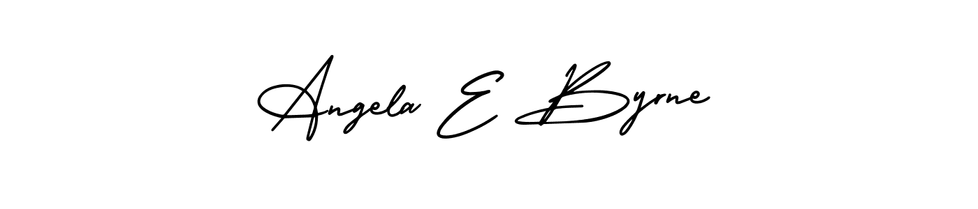 You should practise on your own different ways (AmerikaSignatureDemo-Regular) to write your name (Angela E Byrne) in signature. don't let someone else do it for you. Angela E Byrne signature style 3 images and pictures png