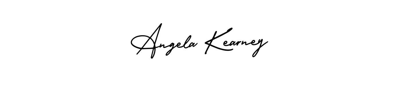 You should practise on your own different ways (AmerikaSignatureDemo-Regular) to write your name (Angela Kearney) in signature. don't let someone else do it for you. Angela Kearney signature style 3 images and pictures png