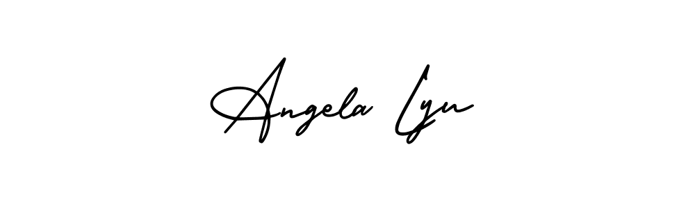 Angela Lyu stylish signature style. Best Handwritten Sign (AmerikaSignatureDemo-Regular) for my name. Handwritten Signature Collection Ideas for my name Angela Lyu. Angela Lyu signature style 3 images and pictures png