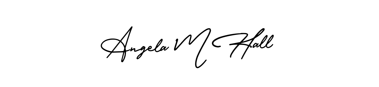 This is the best signature style for the Angela M Hall name. Also you like these signature font (AmerikaSignatureDemo-Regular). Mix name signature. Angela M Hall signature style 3 images and pictures png