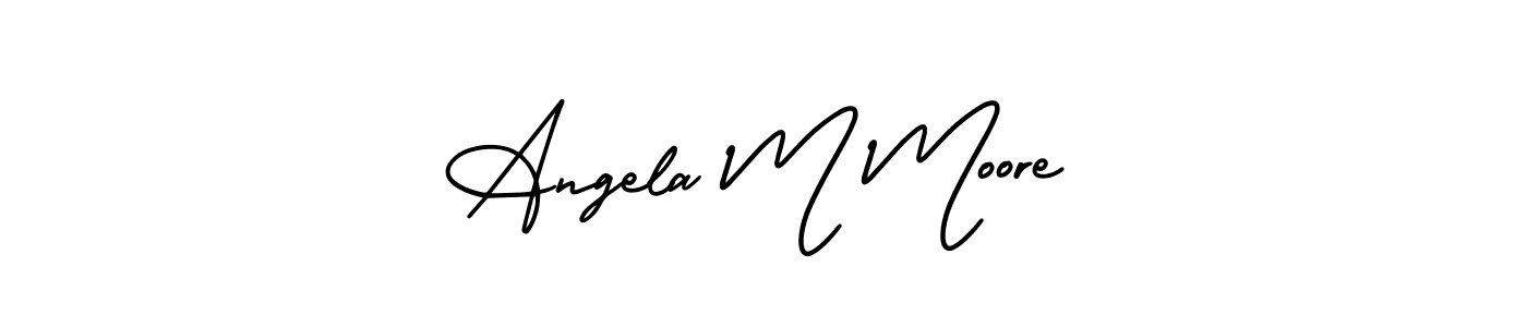 Angela M Moore stylish signature style. Best Handwritten Sign (AmerikaSignatureDemo-Regular) for my name. Handwritten Signature Collection Ideas for my name Angela M Moore. Angela M Moore signature style 3 images and pictures png