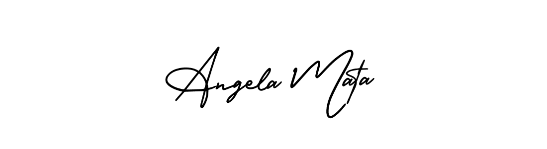 Use a signature maker to create a handwritten signature online. With this signature software, you can design (AmerikaSignatureDemo-Regular) your own signature for name Angela Mata. Angela Mata signature style 3 images and pictures png