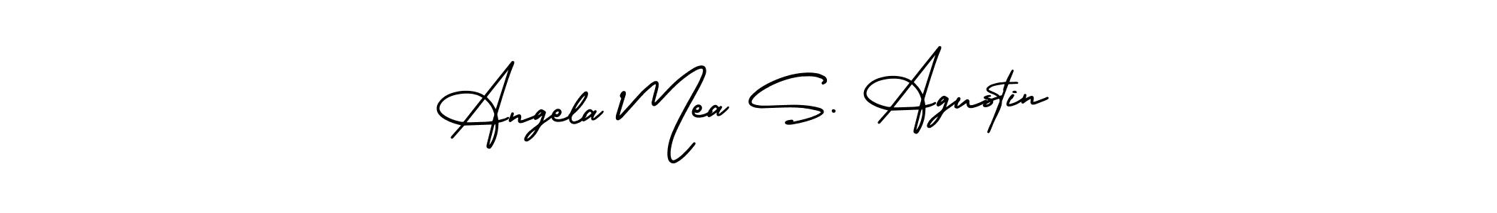 The best way (AmerikaSignatureDemo-Regular) to make a short signature is to pick only two or three words in your name. The name Angela Mea S. Agustin include a total of six letters. For converting this name. Angela Mea S. Agustin signature style 3 images and pictures png