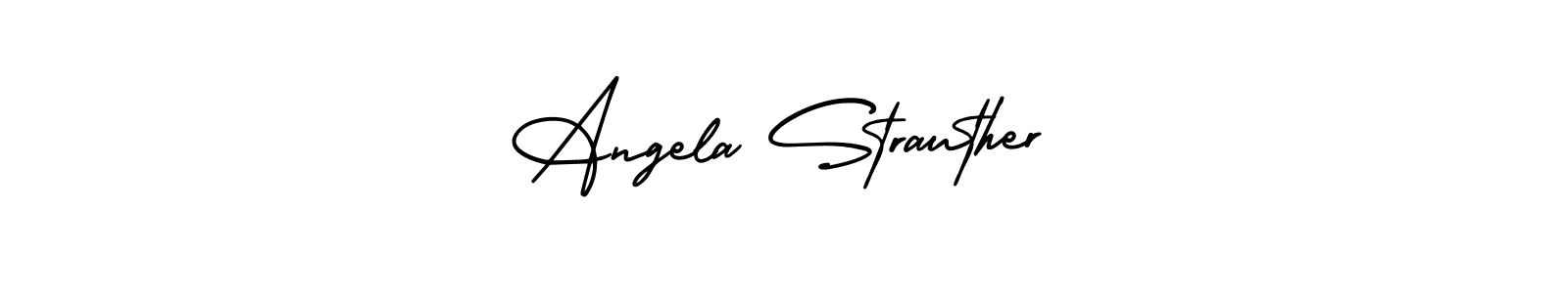 You should practise on your own different ways (AmerikaSignatureDemo-Regular) to write your name (Angela Strauther) in signature. don't let someone else do it for you. Angela Strauther signature style 3 images and pictures png