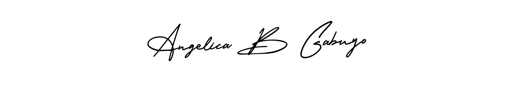 It looks lik you need a new signature style for name Angelica B Gabuyo. Design unique handwritten (AmerikaSignatureDemo-Regular) signature with our free signature maker in just a few clicks. Angelica B Gabuyo signature style 3 images and pictures png