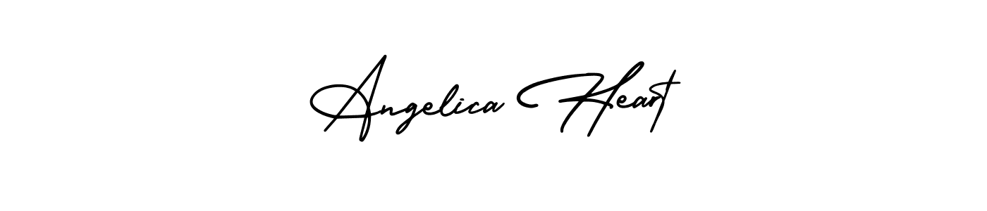How to make Angelica Heart name signature. Use AmerikaSignatureDemo-Regular style for creating short signs online. This is the latest handwritten sign. Angelica Heart signature style 3 images and pictures png