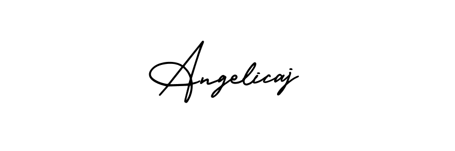 The best way (AmerikaSignatureDemo-Regular) to make a short signature is to pick only two or three words in your name. The name Angelicaj include a total of six letters. For converting this name. Angelicaj signature style 3 images and pictures png